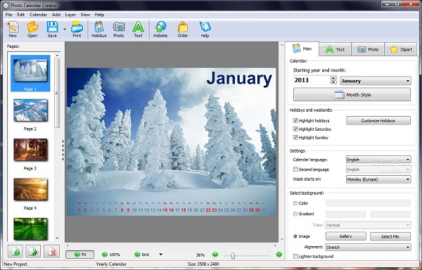 Photo Calendar Creator - Phần mềm thiết kế lịch ấn tượng