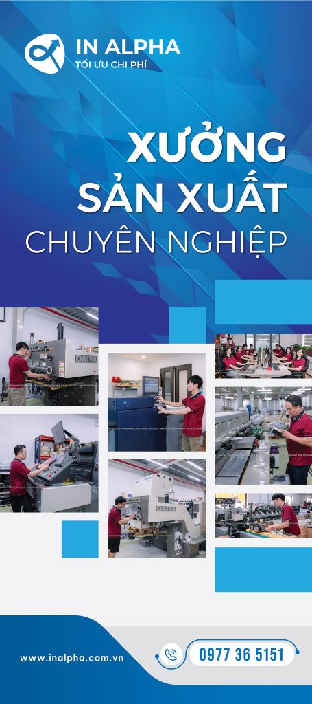 Baner dọc xưởng in Alpha