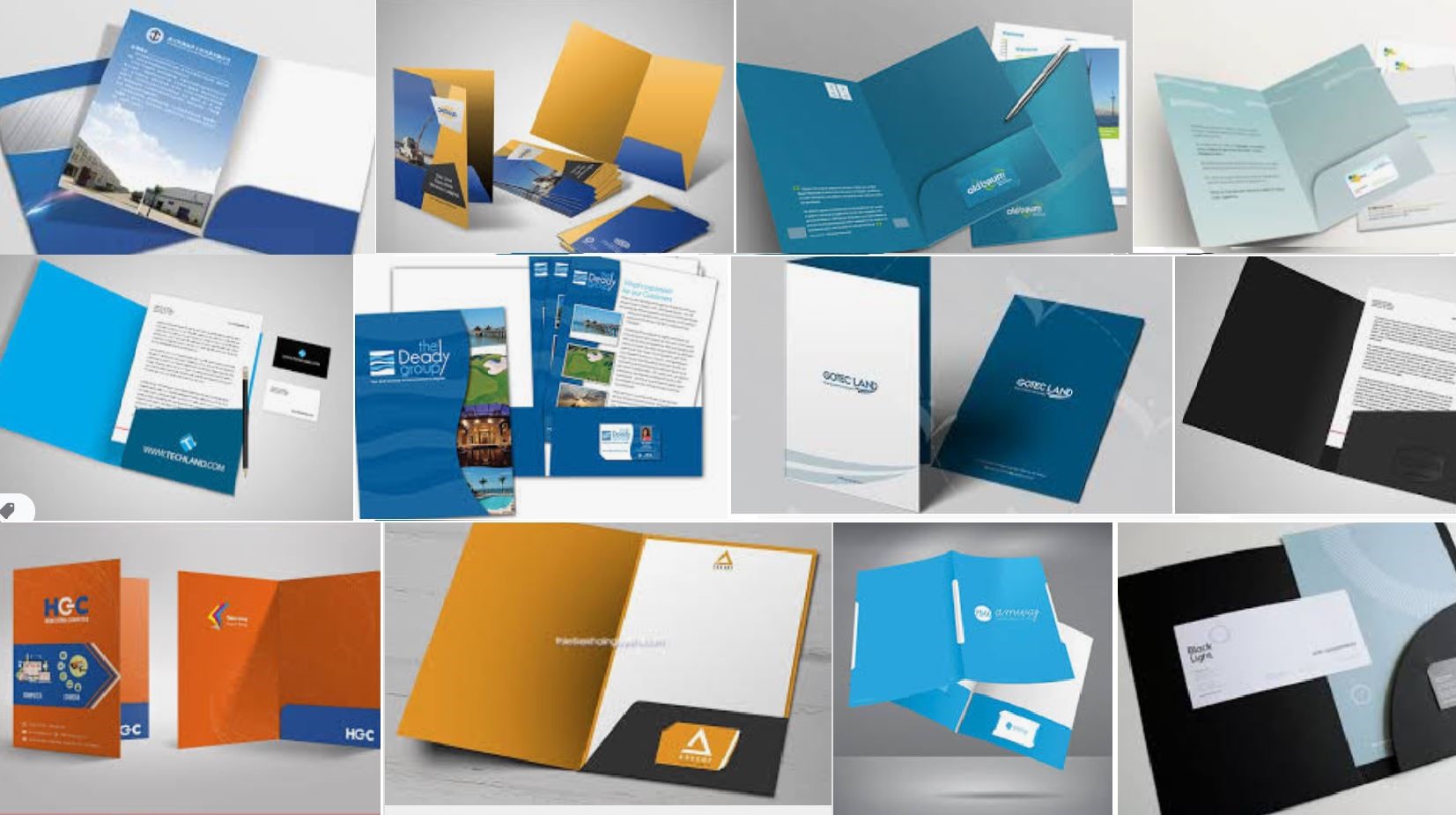 Folder là bìa đựng hồ sơ, tài liệu, một công cụ không thể thiếu để nhận diện thương hiệu cho các doanh nghiệp.