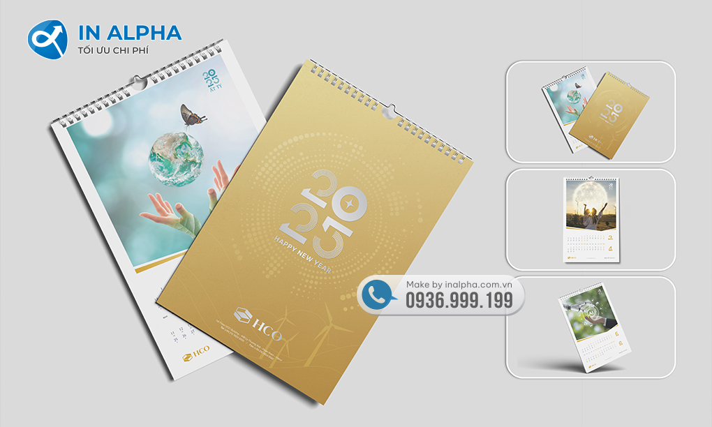 Lịch 7 tờ lò xo đỉnh của SAS được sản xuất bởi Xưởng In Alpha